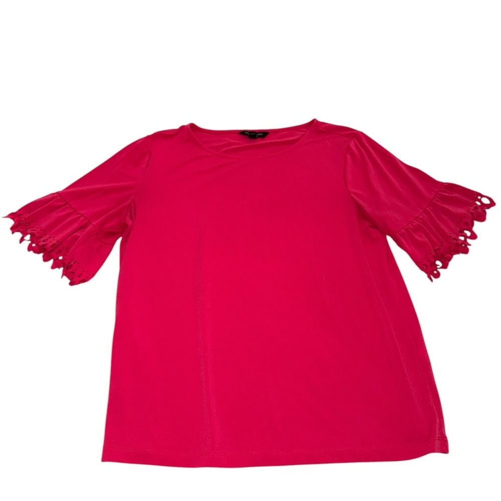 Banana Republic Pink Short Sleeve Top with Lace-Trim Sleeves
